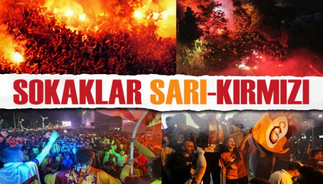 Galatasaraylı taraftarlar şampiyonluğu kutladı