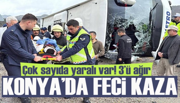 Konya'da korkutan kaza: 3'ü ağır 14 kişi yaralandı