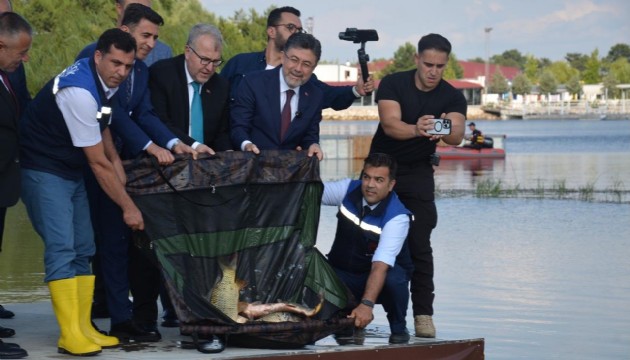 Bakan Yumaklı, Pelitözü Göleti'ne 200 adet sazan balığı salımı gerçekleştirdi