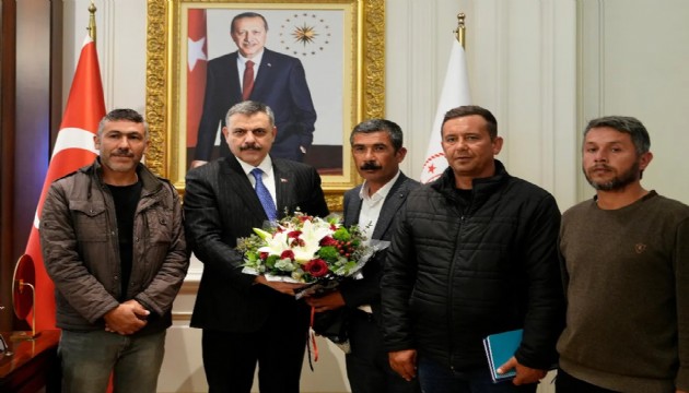 Maden işçilerinden Bakan Çiftçi'ye ziyaret