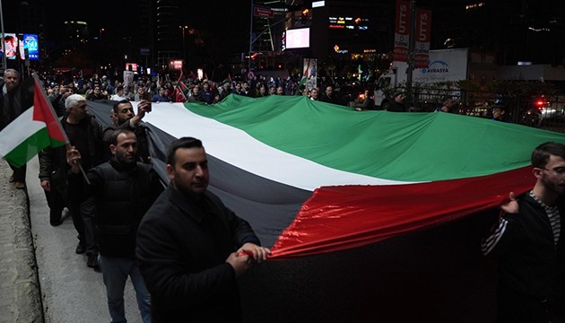 İstanbul'da Gazze'ye destek yürüyüşü