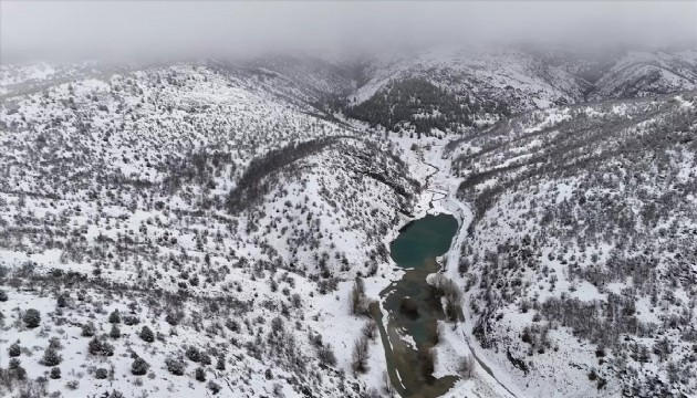 Kar manzaraları havadan görüntülendi