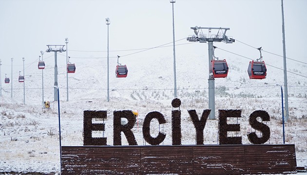 Erciyes'te kar yağışı