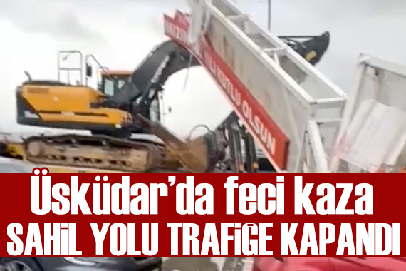 Feci kaza: Sahil yolu trafiğe kapandı!