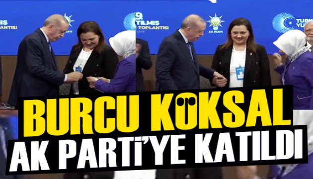 Burcu Köksal resmen AK Parti'de: Rozetini Cumhurbaşkanı Erdoğan taktı