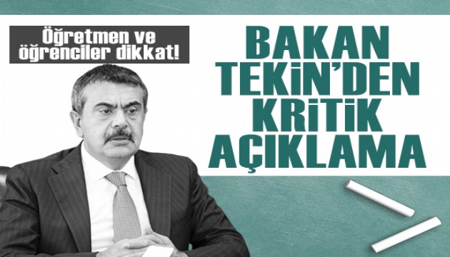 Bakan Tekin, yeni eğitim-öğretim yılında hayata geçecek uygulamaları açıkladı