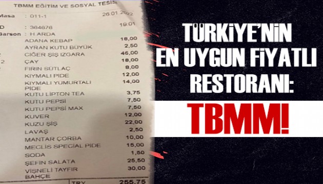 Türkiye'nin en uygun fiyatlı restoranı: TBMM!