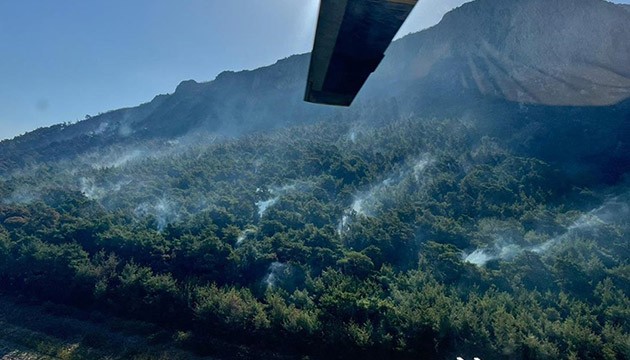 Menderes'te yangınla mücadele devam ediyor