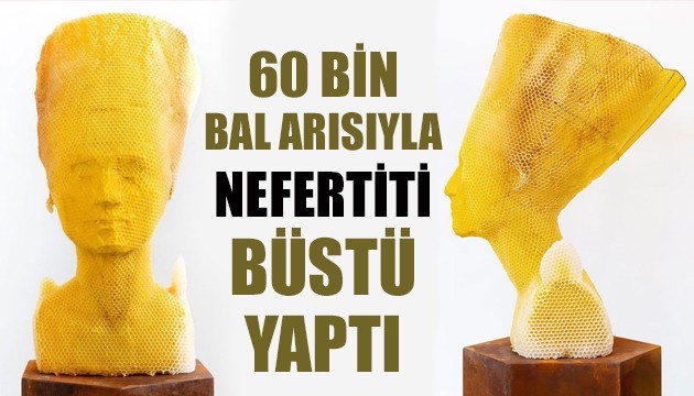 60 bin bal arısıyla Nefertiti büstü yaptı