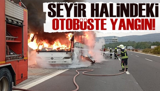 Seyir halindeki otobüste yangın