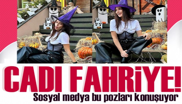 Fahriye Evcen'den Cadılar Bayramı kostümü