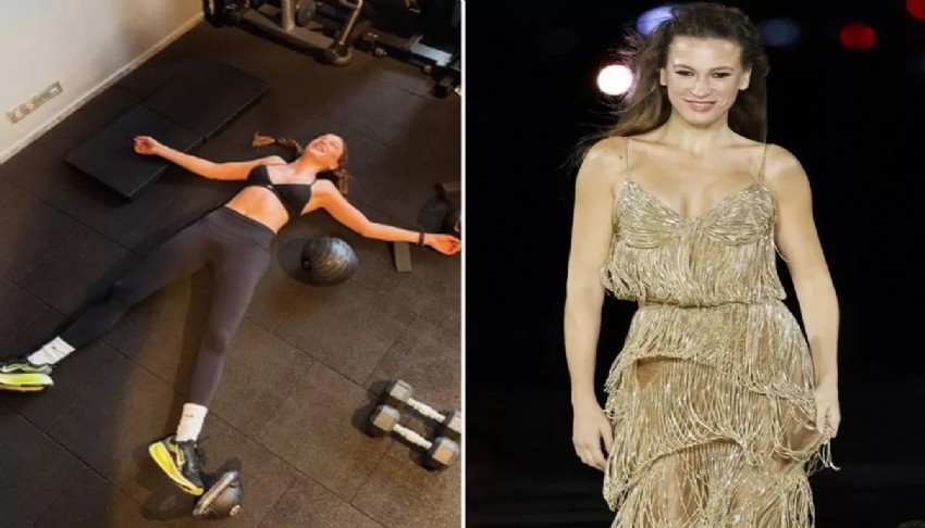 Serenay Sarıkaya'dan “Antrenman böyle bitti” pozu