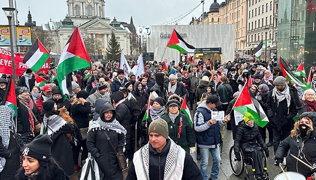 İsveç'te Gazze protestosu