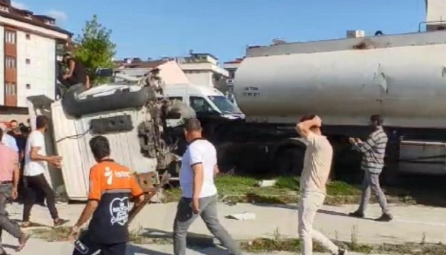 Arnavutköy’de tanker kazası: Faciadan dönüldü