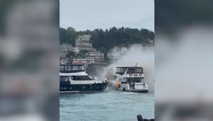 Beşiktaş'ta teknede yangın