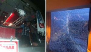 Diyarbakır'da Trabzonspor otobüsüne taşlı saldırı