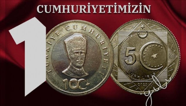 Cumhuriyet'in 100. yılına özel hatıra parası