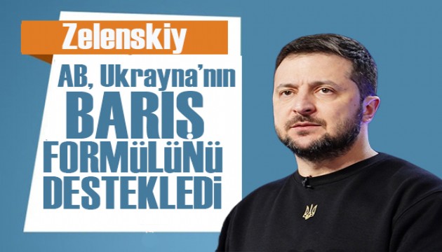 Zelenskiy: AB, Ukrayna'nın barış formülünü resmen destekledi