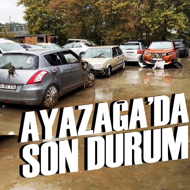 Ayazağa’da selde sürüklenen araçlar drone ile görüntülendi