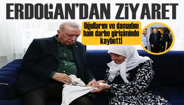 Cumhurbaşkanı Erdoğan 15 Temmuz şehitlerinin evlerini ziyaret etti