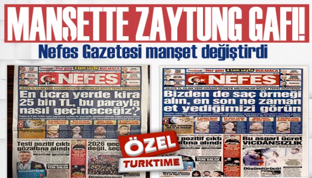 Nefes Gazetesi, Zaytung haberini manşet yaptı