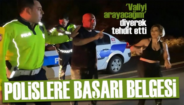 Alkollü sürücü polisleri valiyle tehdit etti