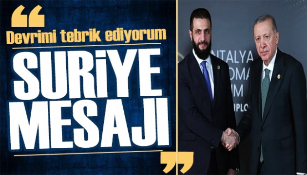 Cumhurbaşkanı Erdoğan'dan Suriye mesajı