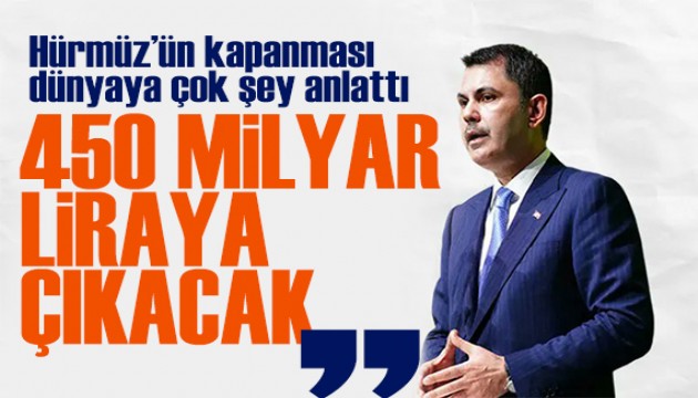 Bakan Kurum açıkladı: 450 milyar liraya çıkacak