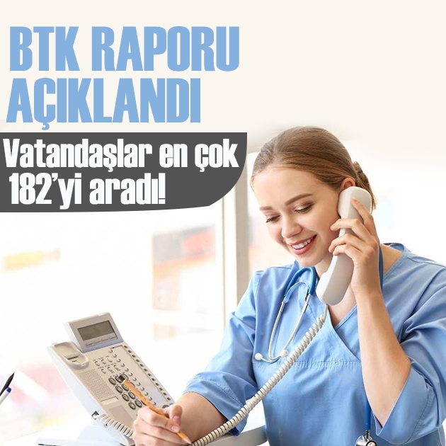 BTK raporu: Vatandaşlar en çok hastane randevusu için kullanılan 182’yi aradı