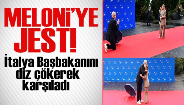 Edi Rama, Meloni'yi diz çökerek karşıladı