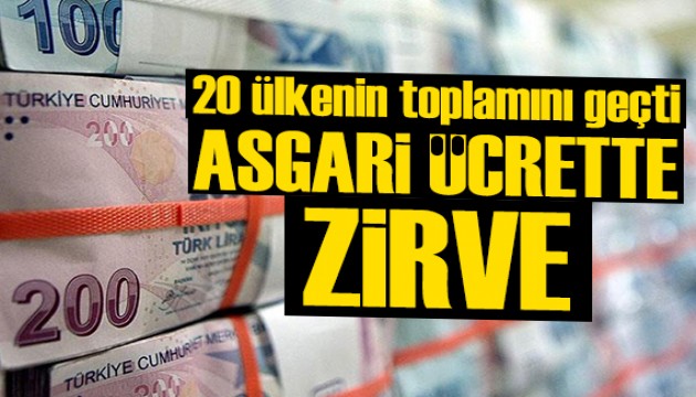 Türkiye asgari ücrette zirvede: 20 ülkenin toplamını geçti