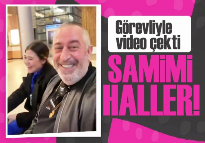 Cem Yılmaz, havalimanındaki görevliyle video çekti