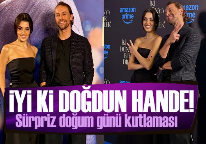 Metin Akdülger’den sette Hande Erçel'i doğum günü sürpriz!