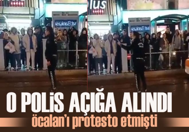 Öcalan'ı protesto eden polis açığa alındı