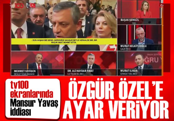tv100 ekranlarında dikkat çeken yorum: Mansur Yavaş Özgür Özel'e ayar veriyor 